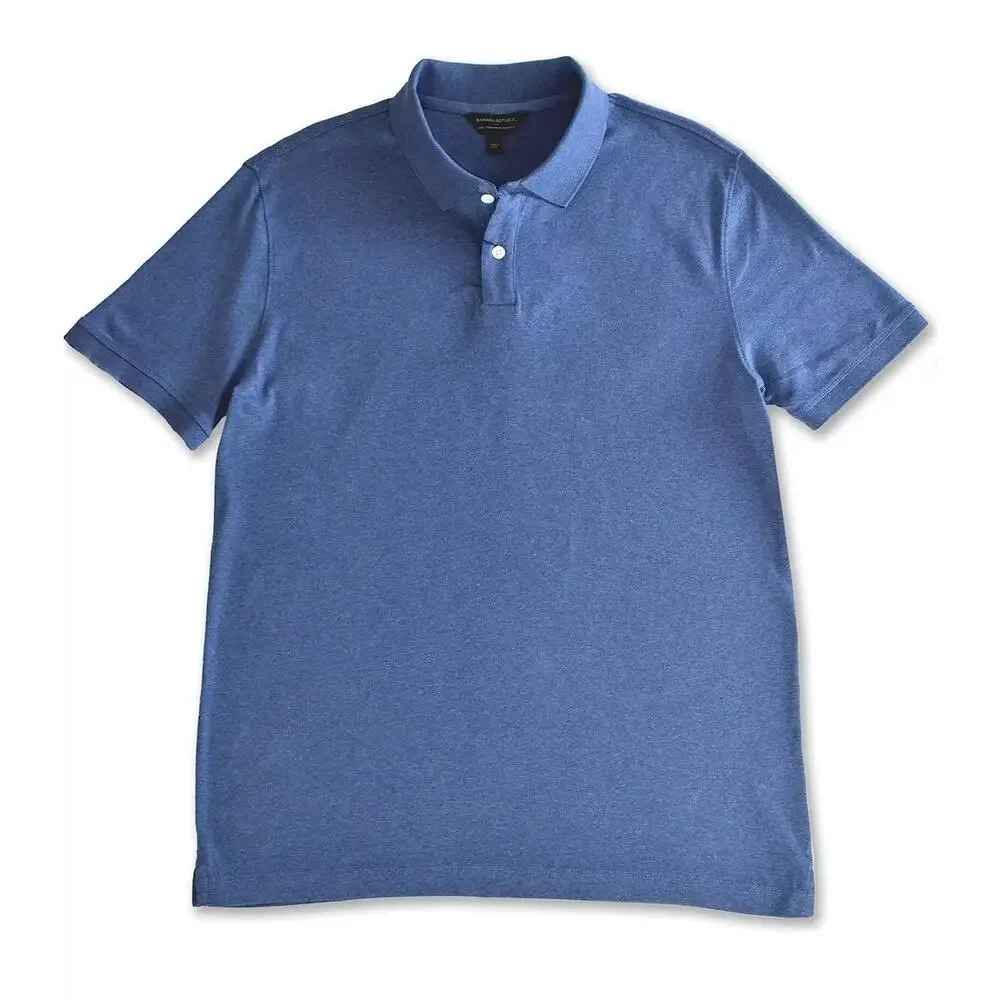 Banana Republic Men’s Polo Shirt XL Blue Luxury Touch Soft Cotton Blend Casual